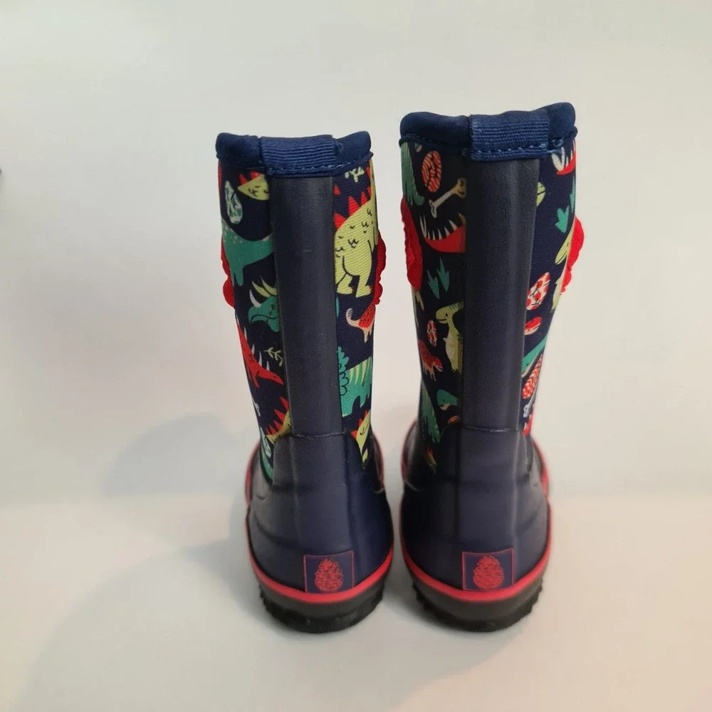 Lone Cone Dinosaur Print Kids Mud Boots Waterproof Toddler Size 4T Navy‎ Blue